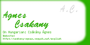 agnes csakany business card