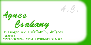 agnes csakany business card